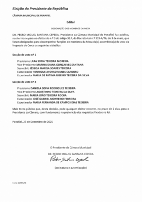 Constitui&ccedil;&atilde;o das mesas para as elei&ccedil;&otilde;es presidenciais 